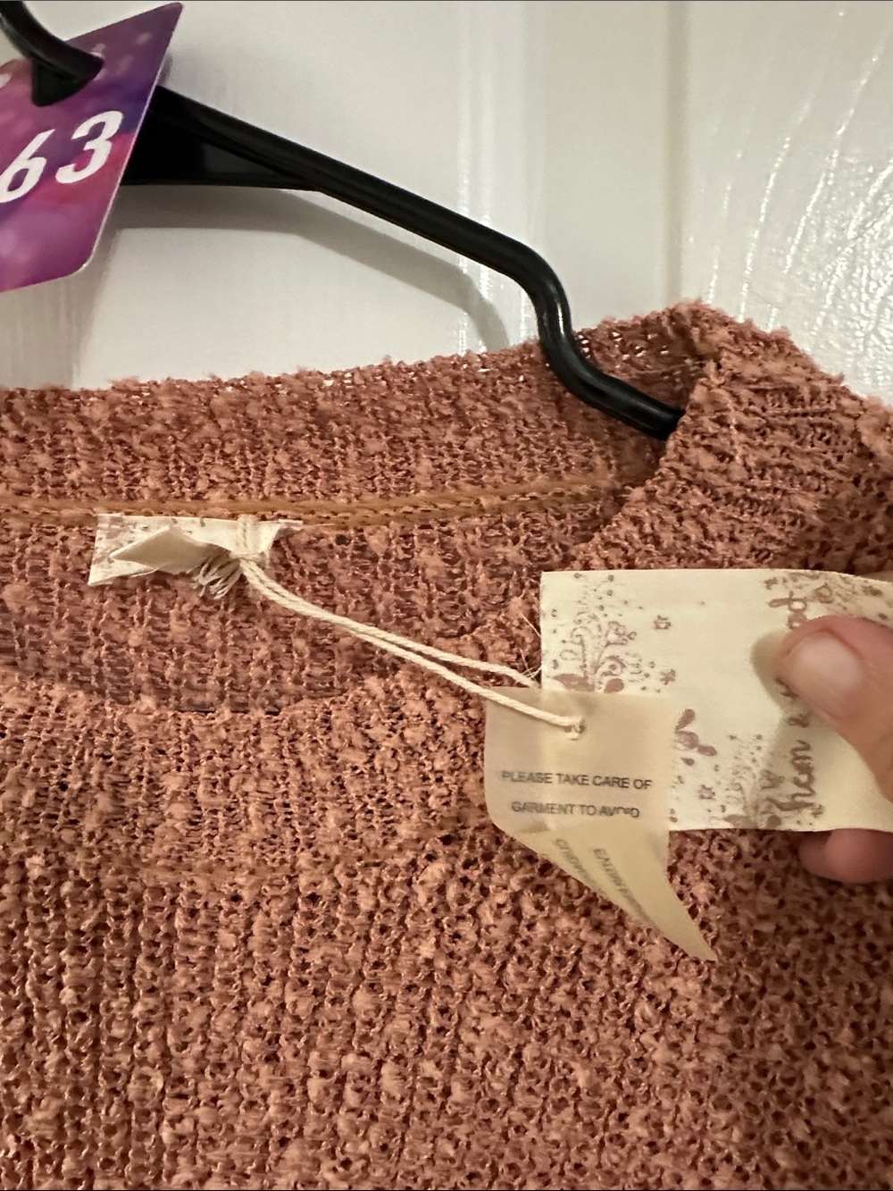 Hem & Thread Colorblock Crewneck Sweater - Rust, Cream & Gray - Picture 2 of 2